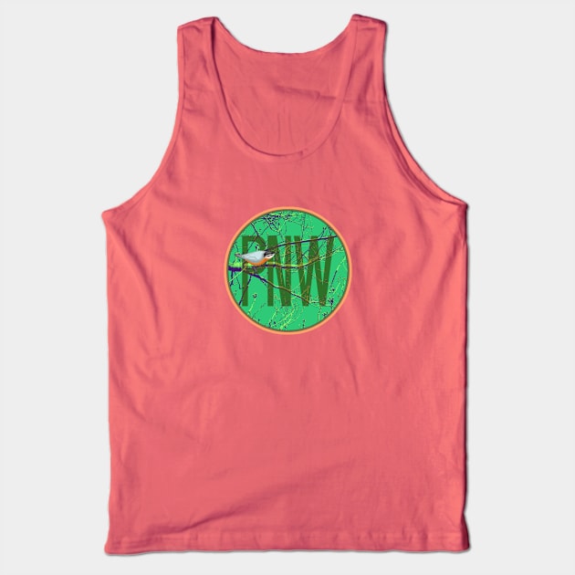 Green PNW: Bird on Branches Tank Top by TheDaintyTaurus